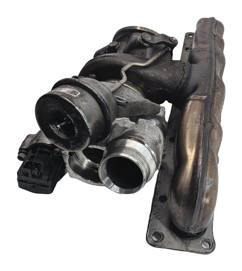 Thumbnail 4: 11-17 BMW X3 (F25) 3.0T 3.0L N55 ENGINE TURBO TURBOCHARGER w/ EXHAUST MANIFOLD
