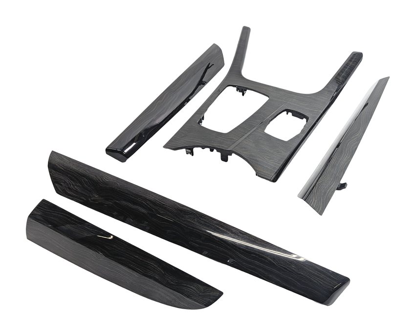 2014 BMW X3 (F25) INTERIOR TRIM DECOR PANEL SET/5 DARK FINE WOOD GRAIN