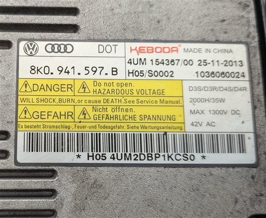 Thumbnail 10: 2013-2017 AUDI Q5 SQ5 (B8 8R) RIGHT PASSENGER XENON HID HEADLIGHT LAMP (NON AFS)