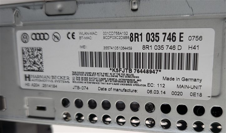 Thumbnail 6: 2011-2017 AUDI A4 S4 RS5 SQ5 Q5 (B8 8K 8T 8R) RADIO STEREO DVD SD CD MMI PLAYER