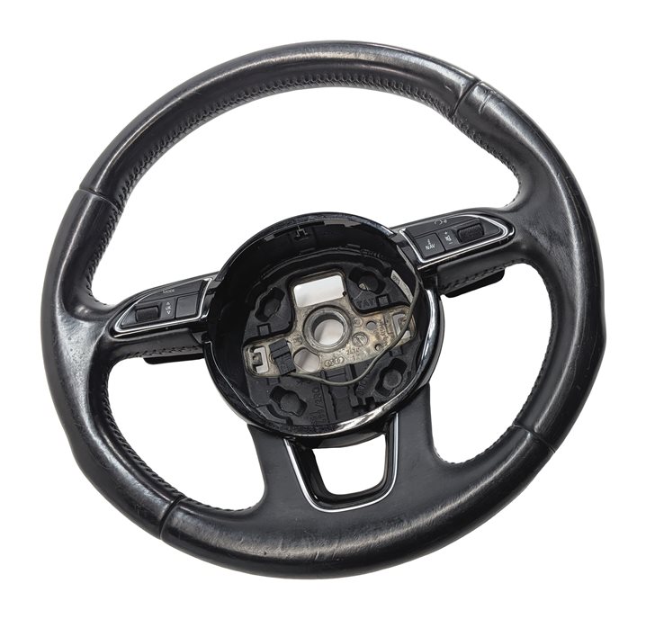 Thumbnail 2: 13-17 AUDI Q5 Q7 SQ5 B8 8R 4M 3 SPOKE STEERING WHEEL w/ SWITCH BUTTONS & PADDLES