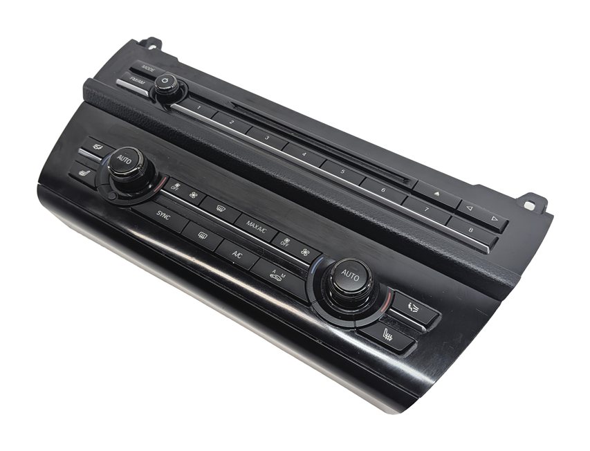 Thumbnail 1: 11-16 BMW 5 M5 SERIES (F10) HEATER A/C TEMPERATURE & RADIO CONTROL PANEL (BLACK)