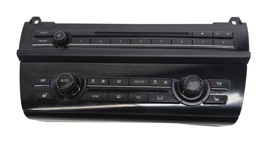 Thumbnail 2: 11-16 BMW 5 M5 SERIES (F10) HEATER A/C TEMPERATURE & RADIO CONTROL PANEL (BLACK)