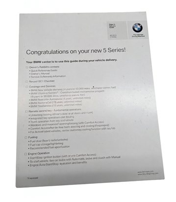 Thumbnail 3: 2014 BMW 550I (F10) 4.4L OWNER'S MANUAL BOOKLET SET/8 w/ LEATHER CASE