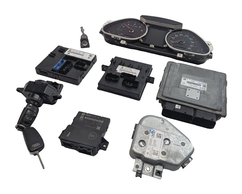 Thumbnail 1: 2012 AUDI Q7 (4L) 3.0L CJWB ENGINE ECM BCM GATEWAY IMMOBILIZER MODULE KEY SET