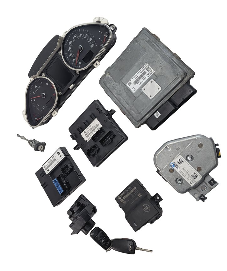 Thumbnail 3: 2012 AUDI Q7 (4L) 3.0L CJWB ENGINE ECM BCM GATEWAY IMMOBILIZER MODULE KEY SET