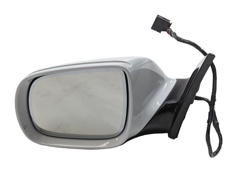 Thumbnail 2: 10-12 AUDI Q7 (4L) LEFT DRIVER P-FOLD AUTODIM MEMORY DOOR MIRROR (White)