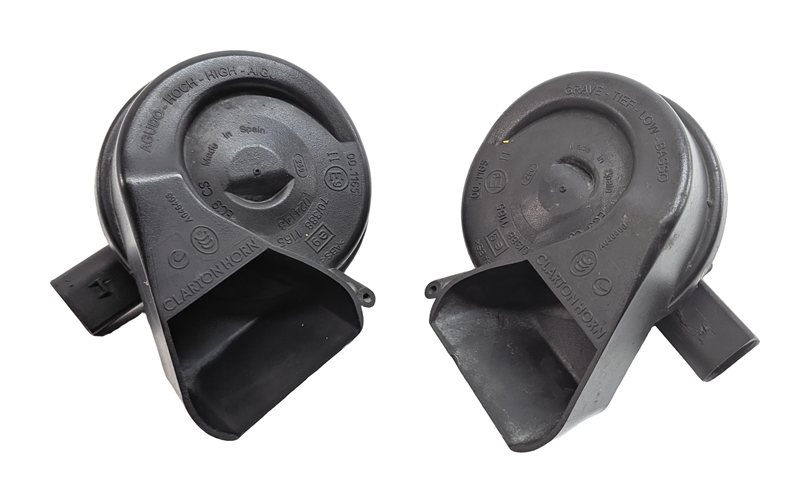 Thumbnail 2: 2007-2015 AUDI Q7 R8 (4L 4S) HIGH & LOW TONE NOTE SIGNAL SAFETY HORN SET-2