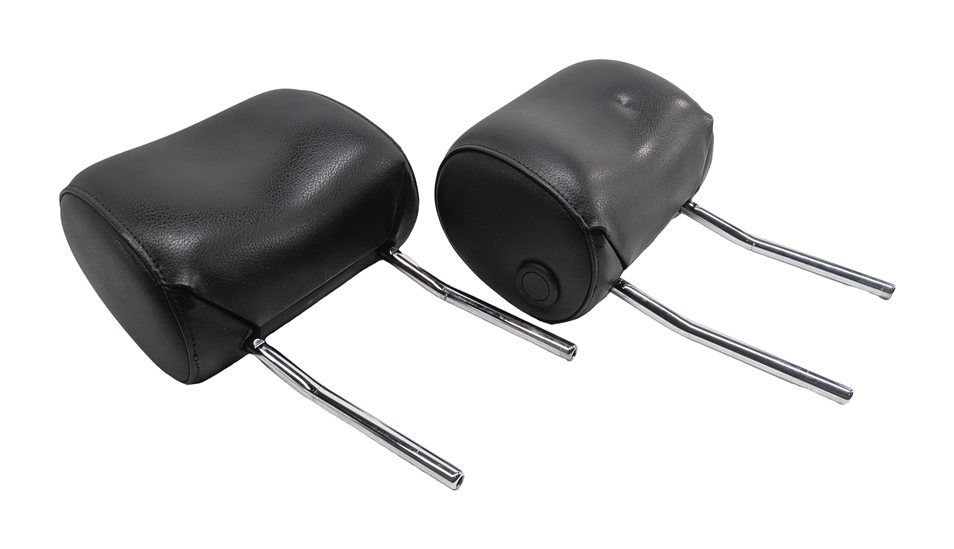 08-15 AUDI A3 A6 Q7 S6 (8P C7 4L) FRONT LEFT & RIGHT SEAT HEADREST SET-2 (Black)