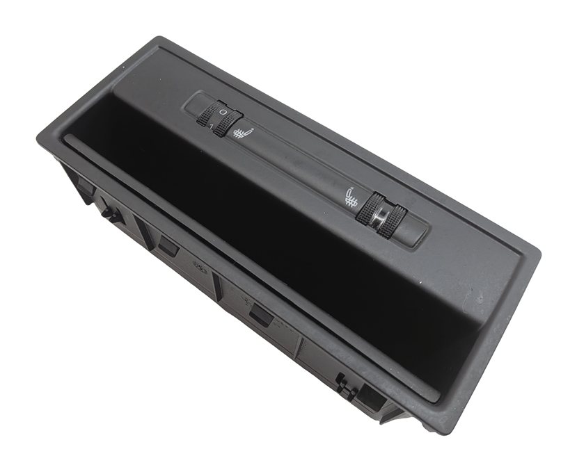 2012 AUDI Q7 (4L) REAR CENTER CONSOLE STORAGE BIN w/ SEAT HEATING SWITCH PANEL