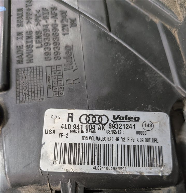Thumbnail 8: 2010-2015 AUDI Q7 (4L) RIGHT PASSENGER XENON HID HEADLIGHT LIGHT LAMP (NON AFS)