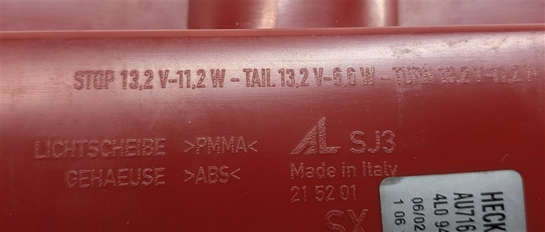 Thumbnail 9: 2010-2015 AUDI Q7 (4L) REAR LEFT DRIVER TAILLIGHT BRAKE LIGHT LAMP (LED)