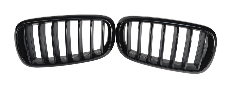 Thumbnail 2: 2015-2019 BMW X6 FRONT LEFT & RIGHT KIDNEY GRILLE SET/2 GLOSS BLACK