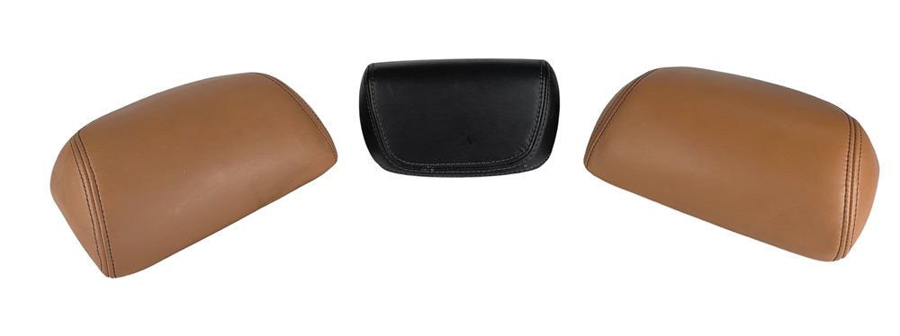 2015-2019 BMW X6 (F16) REAR SEAT HEADREST SET/3 COGNAC & BLACK NAPPA LEATHER