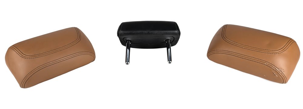 Thumbnail 2: 2015-2019 BMW X6 (F16) REAR SEAT HEADREST SET/3 COGNAC & BLACK NAPPA LEATHER