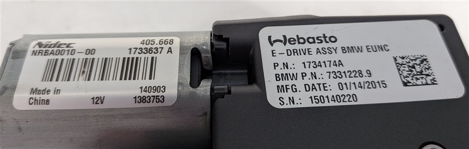 Thumbnail 4: 12-20 BMW 228i 230i 320i 328i 330i 335i 340i 428i 430i 435i 528i - SUNROOF MOTOR