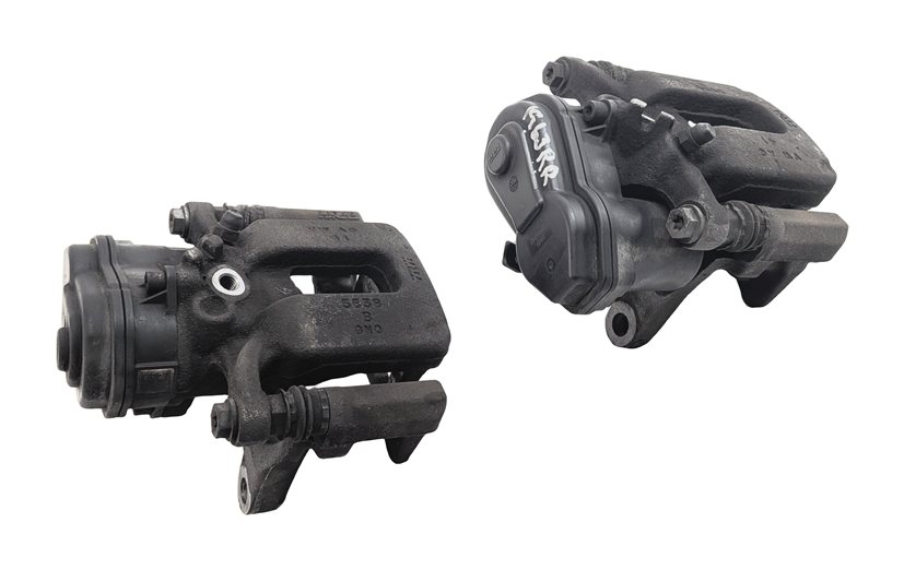 Thumbnail 3: 16-18 AUDI Q3 8U REAR LEFT & RIGHT BRAKE CALIPER SET 2 w/ PARKING BRAKE ACTUATOR