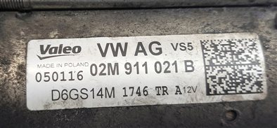 Thumbnail 7: 10-18 VW GOLF JETTA PASSAT TIGUAN AUDI TT Q3 (MK2 8U) 2.0L ENGINE STARTER MOTOR