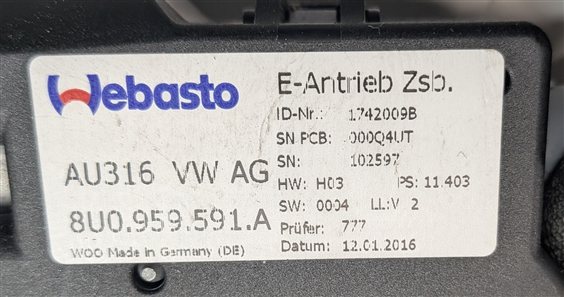 Thumbnail 9: 2015-2018 AUDI Q3 (8U) FRONT OR REAR SUNROOF SUN ROOF WINDOW MOTOR