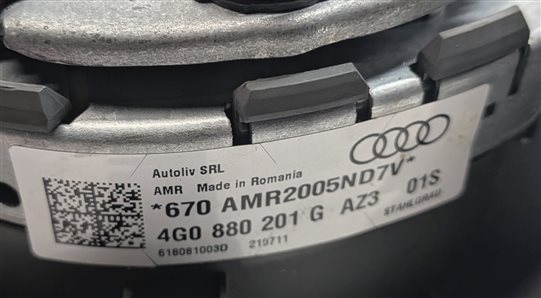 Thumbnail 7: 2012-2015 AUDI A6 S6 A7 S7 (C7) LEFT DRIVER STEERING WHEEL AIRBAG (Gray)