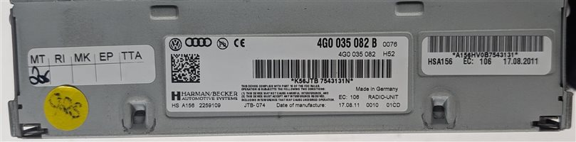 Thumbnail 6: 2012 AUDI A6 (C7 4G) SATELLITE SIRIUS XM RADIO RECEIVER TUNER CONTROL MODULE