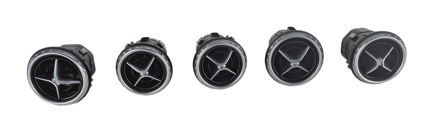 Thumbnail 2: 2015 MERCEDES GLA250 (X156) FRONT DASH HEAT AIR AC HVAC VENT SET/5 (Black)