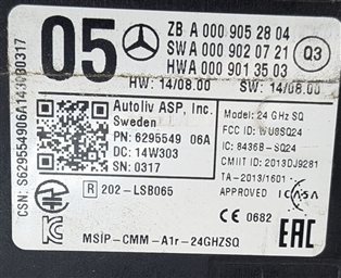 Thumbnail 6: 2015 MERCEDES GLA250 X156 FRONT COLLISION AVOIDANCE RADAR SENSOR MODULE