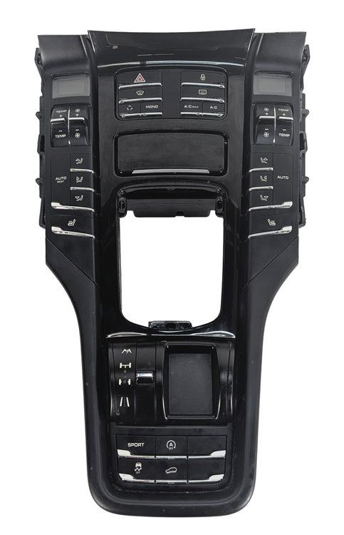 Thumbnail 3: 11-18 CAYENNE (958) CENTER CONSOLE CLIMATE TRACTION CONTROL SHIFT TRIM PANEL