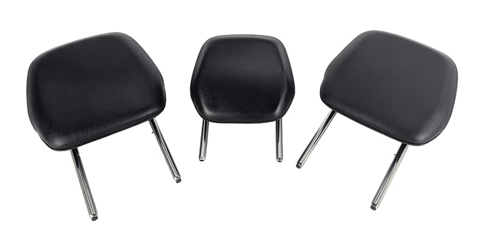 11-18 PORSCHE CAYENNE (958 970 G1) REAR LEFT RIGHT CENTER HEADREST SET 3 (Black)