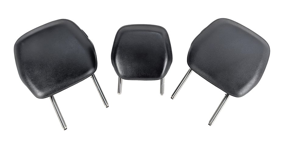 Thumbnail 2: 11-18 PORSCHE CAYENNE (958 970 G1) REAR LEFT RIGHT CENTER HEADREST SET 3 (Black)