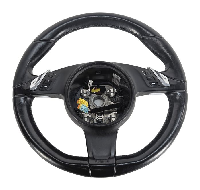 Thumbnail 3: 11-16 PORSCHE CAYENNE (958 970 G1) 3-SPOKE LEATHER STEERING WHEEL w/ PADDLES