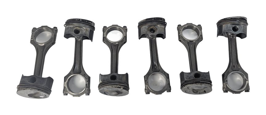 Thumbnail 2: 2013 PORSCHE CAYENNE (958) 3.6L VR6 ENGINE PISTON SET/6 w/CONNECTING RODS
