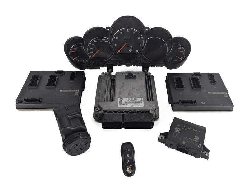 13-16 PORSCHE CAYENNE (958) 3.6L (VR6) ECM BCM CLUSTER GATEWAY IGNITION KEY SET