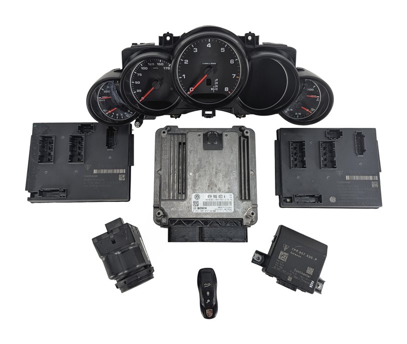 Thumbnail 3: 13-16 PORSCHE CAYENNE (958) 3.6L (VR6) ECM BCM CLUSTER GATEWAY IGNITION KEY SET