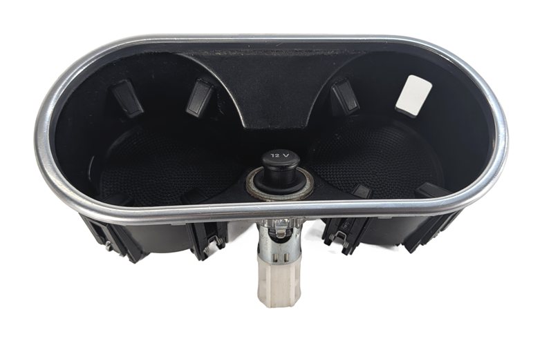 2013 PORSCHE CAYENNE (958) FRONT CENTER CONSOLE DUAL CUP HOLDER w/12V OUTLET