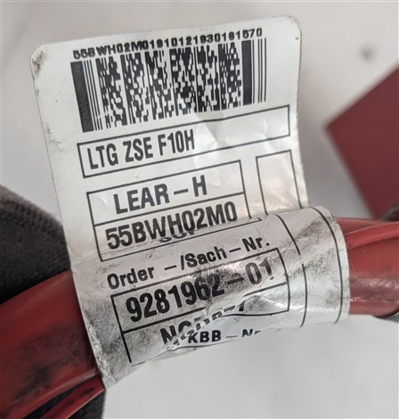 Thumbnail 6: 2013 BMW 535I (F10) HYBRID 3.0L POSITIVE BATTERY CABLE w/PYROTECHNIC COUPLER
