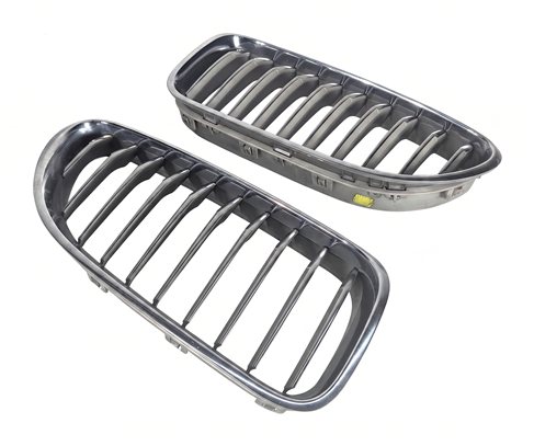 12-15 BMW 650I F06 F12 F13 FRONT LEFT & RIGHT UPPER BUMPER KIDNEY GRILLE SILVER