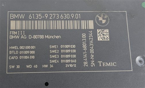 Thumbnail 6: 10-17 BMW 5 6 7 M5 X3 X4 (F06 F10 F12 F25 F26) FRM III BODY LIGHT CONTROL MODULE