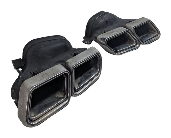 2016 MERCEDES E400 COUPE (C207) REAR DUAL RECTANGULAR EXHAUST TIP FINISHER SET/2