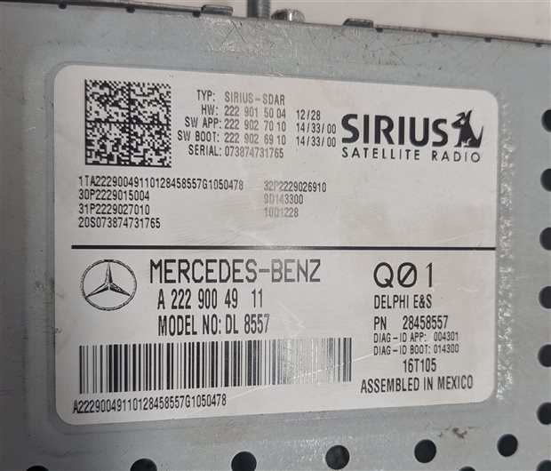 Thumbnail 6: 13-20 MERCEDES B CLA E GL GLA GLE (C117 X156 X166) SIRUIS SATELLITE RADIO MODULE