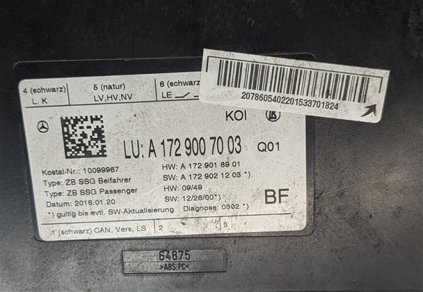 Thumbnail 7: 15-17 MERCEDES E400 3550 SLC SLK (R172 W207) RIGHT PASSENGER SEAT CONTROL MODULE