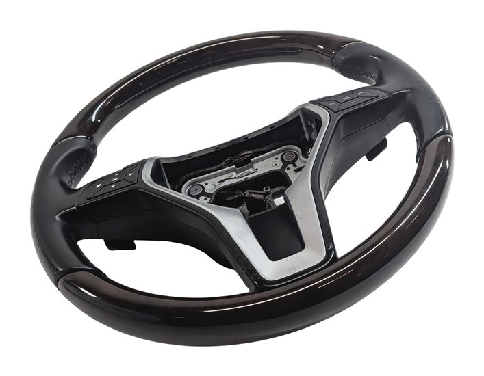 Thumbnail 2: 16-17 E250 E350 E400 E550 (W212) WALNUT STEERING WHEEL w/PADDLES (Black)