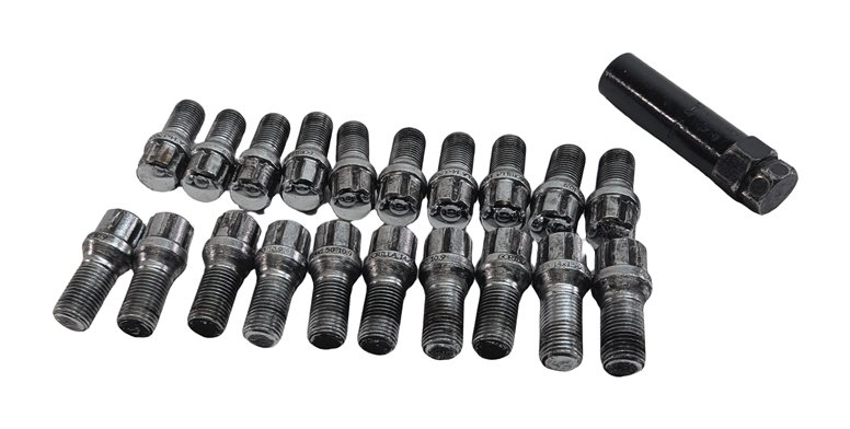 Thumbnail 2: 2016 MERCEDES E400 COUPE (C207) WHEEL LOCK LUG BOLT NUT SET/20 w/KEY ADAPTER