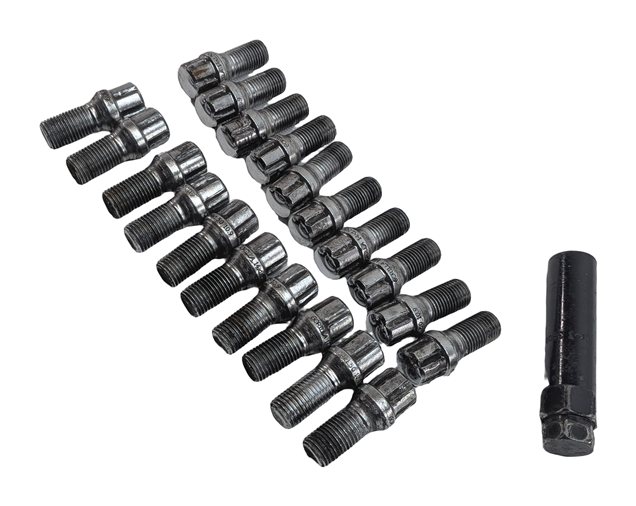Thumbnail 3: 2016 MERCEDES E400 COUPE (C207) WHEEL LOCK LUG BOLT NUT SET/20 w/KEY ADAPTER