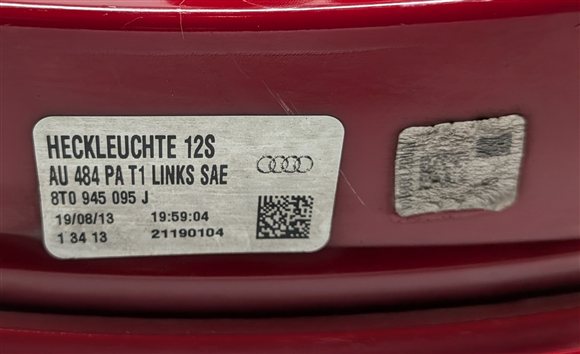 Thumbnail 7: 13-17 AUDI A5 S5 RS5 (B8 8T) REAR LEFT OUTER TAILLIGHT BRAKE LIGHT LAMP (LED)