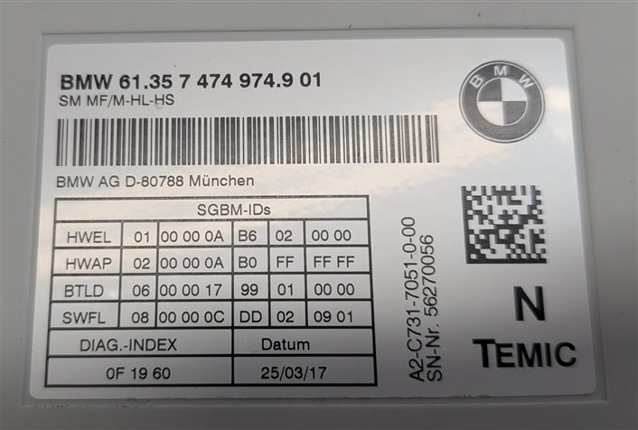 Thumbnail 6: 2014-2019 BMW X5 X5M X6M ///M (F15 F85 F86) FRONT COMFORT SEAT CONTROL MODULE