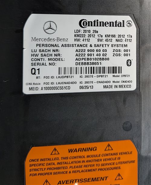 Thumbnail 6: 2014-2020 MERCEDES B C E G GL GLA GLK GLC ML CLS SLK TELEMATICS CONTROL MODULE