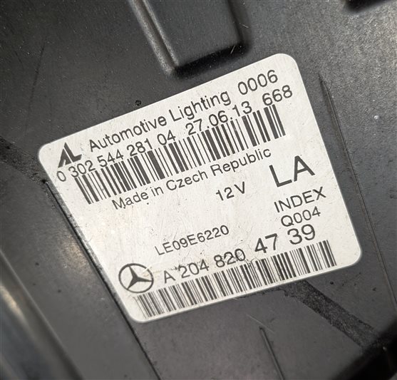 Thumbnail 9: 12-15 MERCEDES C250 C300 C350 C63 (C204 W204) LEFT DRIVER XENON HEADLIGHT LAMP