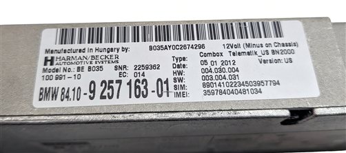 Thumbnail 9: 10-14 BMW 335i X5 X6 (E70 E71 E90) BLUETOOTH TELEMATICS COMBOX CONTROL MODULE