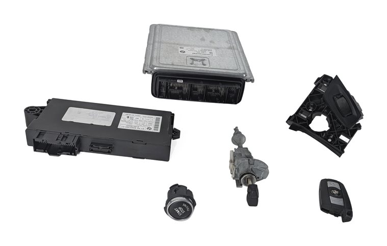 Thumbnail 2: 08-13 BMW X5 X6 (E70 E71) 4.4L N63 ENGINE DME CAS 3 IMMOBILIZER MODULE KEY SET